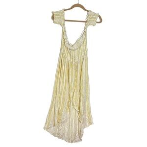 Goa Beachwear by Japna Sundress Maxi Yellow White Striped Size Large NWT Summer